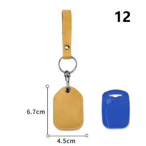 1pcs Genuine Leather Card Holder Keychain Key Ring Door Lock Access Tags ID Card Case Keychain Access Card Bag Key Tag Ring[G32]