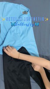 Setelan Anak Tanggung / ABG Kaos Crop Motif Butterfly Dan Celana Kulot