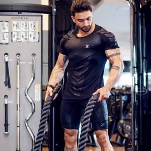 2026 Men Running Sports T-shirt Training Quick Dry Tight Short Sleeves Shirt Bodybuilding compress Fitness Tee Tops men Clothing