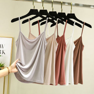 Slimming Effect Modal Summer Thin Womens Base Shirt Large Size Home White Vest Top Original Design Pure Color Splicing