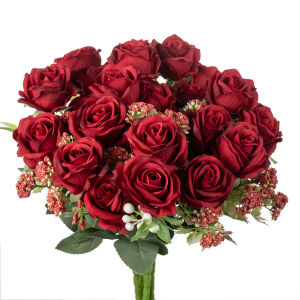Artificial Flowers Silk Roses Bouquet Valentines Garden Home Room Table vase Wedding Bridal Bouquets Decora Diy Gifts Hot sales