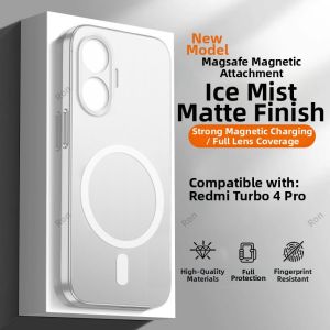 Redmi Turbo 4Pro Ice Fog Magnetic Absorption Phone Case Full Cover Shockproof Mens Womens New Model Hard Shell Protective Cover
