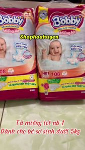 Miếng lót Bobby sơ sinh NB1* 108 Miếng NB1*64 Miếng NB2*60 miếng Tã Bobby cho bé sơ sinh / Bĩm sơ sinh Bobby Mẫu mới 2025