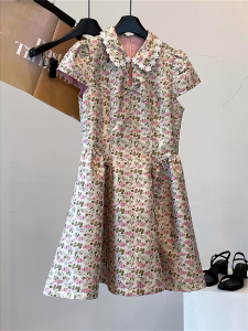 AEJUONOS | Sweet and Elegant Pink Floral A-Line Dress