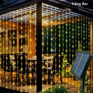 Đèn LED Chạy Bằng Năng Lượng Mặt Trời Đèn Dây 8 Chế Độ Trang Trí Giáng Sinh Ngoài Trời Đèn Năng Lượng Mặt Trời Cho Tiệc Cưới Trong Vườn