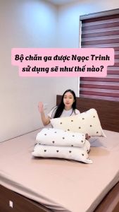 Bộ chăn ga gối cotton COOLING M2T Bedding - gồm ga giường 2 vỏ gối và chăn chần bông hè mềm mại thoáng mát