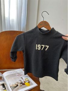 Double-Sided Dralon Autumn and Winter Korean Style Half-High Collar Long Sleeves Casual Western Style Digital Print T-Shirt Boys and Girls Bottoming Shirt