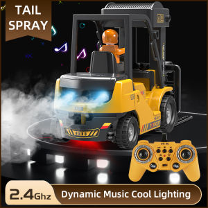 【Local & COD】Kelaton 2.4G Multi-function Remote Control Engineering Vehicle Remote Control Crane Engineering Vehicle  With Light Music Spray Childrens Toy
