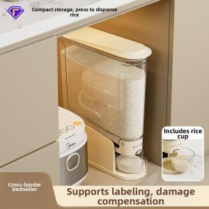 Insect-Proof & Moisture-Resistant High-end Food-Grade Press-and-Dispense Rice Bin 20kg