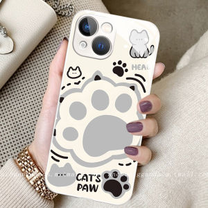 Cute Cat Paw Design Liquid Glass Phone Case Full Protection for Apple 16 15 pro Max 14 New Model 13 X/XS XR 8 plus Simple Style