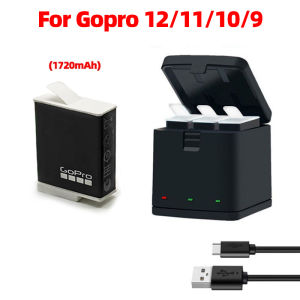 Orig Used Enduro Battery Charger For GoPro Hero 10/9/11/12 Black 1720mAh 3 Way Smart Charge Hub Case Rechargeable Storage Box Accessories