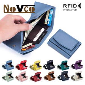 Novco Genuine Leather Women Wallets and Purses Fashion Small Wallet with Mini Coin Pocket Rfid Blocking Purse Designer