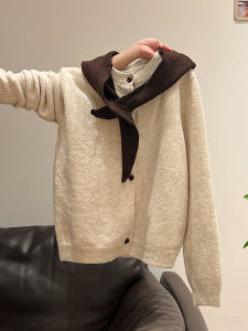 เสื้อสเวตเตอร์คอปกกลมแขนยาวแบบสวมหัวสไตล์เกาหลี ทรงหลวม หนา นุ่ม ใส่ได้ตลอดทั้งปี สำหรับผู้หญิง