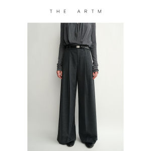Merino Wool Machine Washable Waistless Pleated Pants