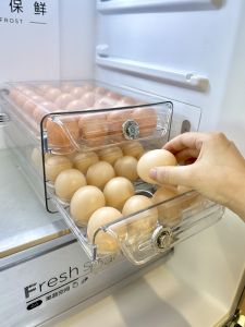 Transparent Drawer Style Egg Storage Box Kitchen Food Preservation Essential Refrigerator Organizer Damage Proof Break Resistant