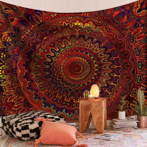 VIKAMA Chakra Mandala Tấm Thảm Ảo Giác Hoa Sen Bohemian Treo Tường Vải Polyester Cho Tập Yoga Thiền Trang Trí Phòng Ngủ