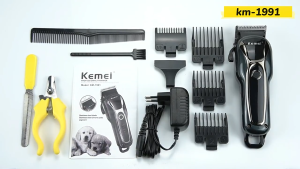 Kemei KM-1991 Professional Razor For Pet Grooming Rechargeable Dog Razor Pet Grooming Set Electric Pet Cat Hair Trimmer