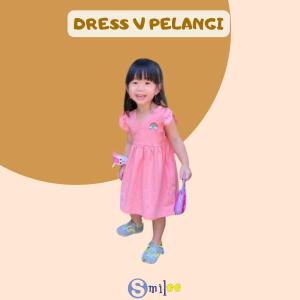 Dress anak bayi V Pelangi Peach size 1-5