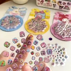 Miếng Dán Trang Trí Móng Tay Họa Tiết Hoạt Hình KUROMI MELODYCINALMOL Cho Bé