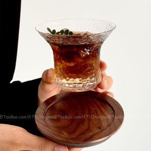 แก้วกาแฟสไตล์ญี่ปุ่น แก้วน้ำใส แก้วสตั๊ด แก้วเหล้าแอลกอฮอล์ ขนาดกลาง สำหรับบริการเครื่องดื่มเย็น