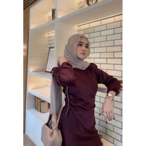 Elisaa Dress Brukat Premium Satin Silk Baju Fashion Wanita Lebaran Pesta Kondangan Muslim Slim Fit Viral Mermaid 2025