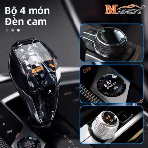 Bộ Cần Số Pha Lê 4 Món Dành Cho BMW G20 G21 iX3 G08 X3 G01 X6 G06 X7 G07 X5 G05 - Cần Số Tự Động Bằng Pha Lê