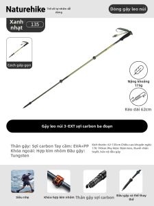 NatureHike | Gậy Đèn Pha Sợi Carbon 24K Ba Đoạn