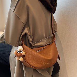 Fashionable Retro Small Dumpling Shaped Shoulder Bag for Women Simple Stylish Quality Material Korean Style Soft PU Leather