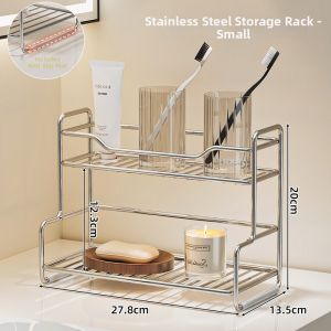 SUOBAI | Narrow Dual-level Stainless Steel Organizer Shelf