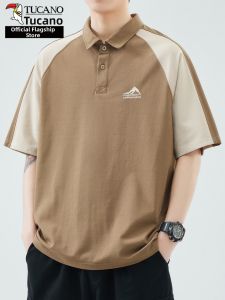 TUCANO | Summer Heavy Duty Loose Patchwork Mens Short Sleeve Polo Shirt