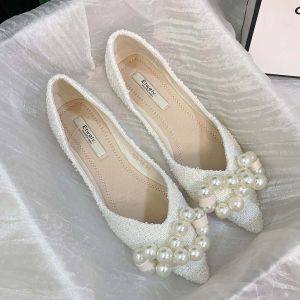 French Style Flat Bottom Low Heel Pointed Toe Beans Shoes Women Spring Autumn New Fashion Casual Comfortable PU Leather