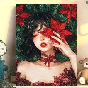 Kayou | Acrylic Paint By Numbers Daisy and Girl Painting By Numbers on Canvas Coloring By Number for Adults Paint Digital Art