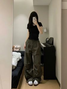 Áo Thun Nữ Cổ Chữ V Tay Ngắn Ôm Vừa Vặn Màu Đen Phong Cách Mỹ Mùa Hè Thiết Kế Nhỏ Không Hở Eo Áo Thun Nữ