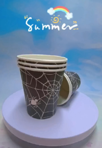 10 Pcs/pack spider web Halloween disposable cutlery paper cup birthday party decoration
