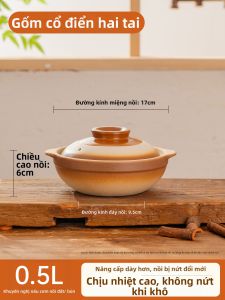 TAOXIANGYI | Nồi Đất Quảng Đông Chống Nóng Có Tay Cầm Dành Cho Một Người