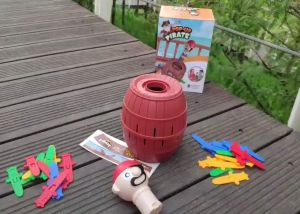 Large 2 in 1 Pop Up Pirate Barrel Game Saving Box Roulette Pirate Bucket Toy Interactive Game Permainan Lanun Kids Gifts