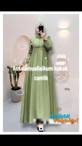 Fashion Wanita Maxy 2023 Sage Crinkle Top Produk Terlaris Mayung