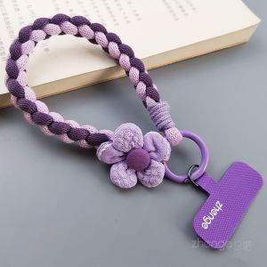 Durable Comfortable Cotton Wrist Strap Short Portable Mobile Phone Lanyard for Women Personalized Dopaamine Flower Jewelry