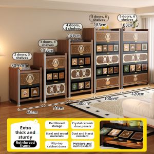 MEISD | Dust-Resistant Wall-Leaning Steel-Look Wood Bookshelf