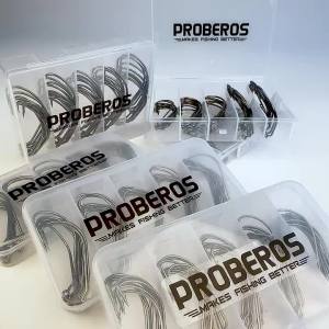 PROBEROS 50 CÁI Móc Câu Cá Bằng Thép Carbon Thân Rộng Cong Cán Dài Có Ngạnh Bộ Móc Câu Mồi Mềm Dùng Cho Câu Cá Bằng Mồi Mềm