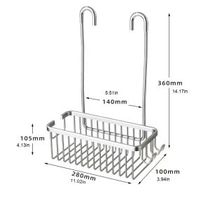 No Drilling Removable Shelf Aluminum Bath Basket Perforation-free Shampoo Rack for Bathroom Shelves For Shower Organizer Storage