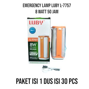 EMERGENCY LAMPU LUBY L 7757 8WATT TAHAN 50 JAM PUTIH