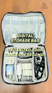 TREVOR Digital Storage Bag – Travel Electronic Gadget Tech Organizer Pouch USB Cable Portable 3C Accessories