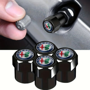 ฝาครอบวาล์วยางล้อรถยนต์อลูมิเนียมอัลลอยด์ 4 ชิ้น สำหรับ Alfa Romeo 4C 159 166 Spider Giulia Giulietta 156 Tonale Mito 8C GT