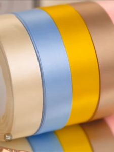 ริบบิ้นผ้า ริบบิ้นผ้าโพลีเอสเตอร์ ริบบิ้นผ้า หน้ากว้าง 2.5CM / 5CM ยาว 22 เมตร ริบบิ้นทำโบว์ ริบบิ้นห่อของขวัญ ตกแต่ง