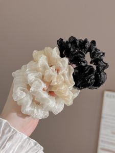 เรียบหรู Otago ผ้าซาติน ยางรัดผมสําหรับผู้หญิง ยางรัดผมทนทานยืดหยุ่นสูง ทันสมัย เครื่องประดับผม ฤดูใบไม้ผลิ ฤดูร้อน คอลเลกชัน