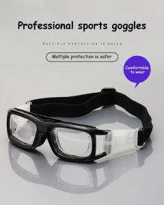 Sports Goggles for Basketball with Grade Frame Basketball Glasses Strap for Men Sports Eyeglass Anti Fog Goggles Strap Replaceable Lens
