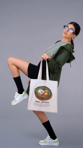 Totebag Makanan Tradisional Indonesia Lucu Blacu Tebal Resleting Souvenir Wanita Pria Kuliah