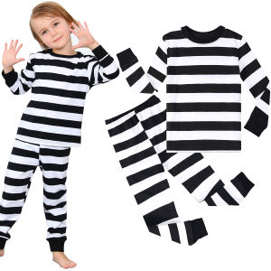 Black & White Striped Pajamas Set: The Perfect Gift for Toddlers