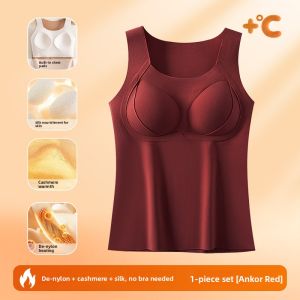 YUNASHA | Womens Woolen Thermal Vest with Built-in Padded Cups and Thermogenic Innerwear